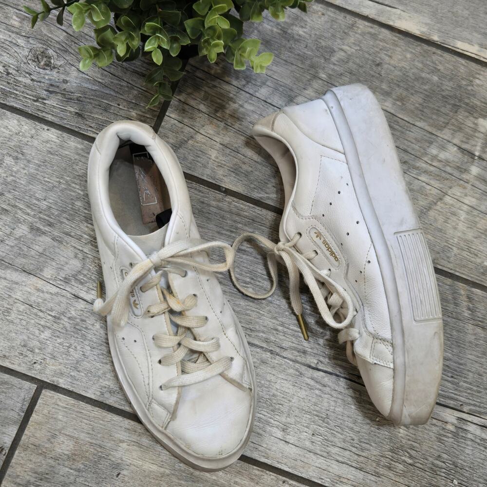 Adidas Super Sleek White Platform Sneakers, Women's Size 7.5